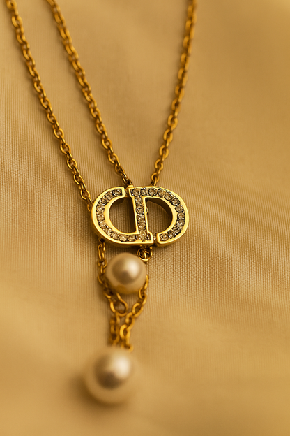 CD Multilayer Pearl Drop Chain
