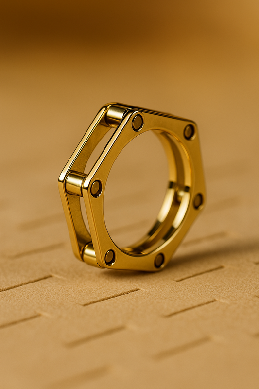 Hexagon Bead Statement Ring