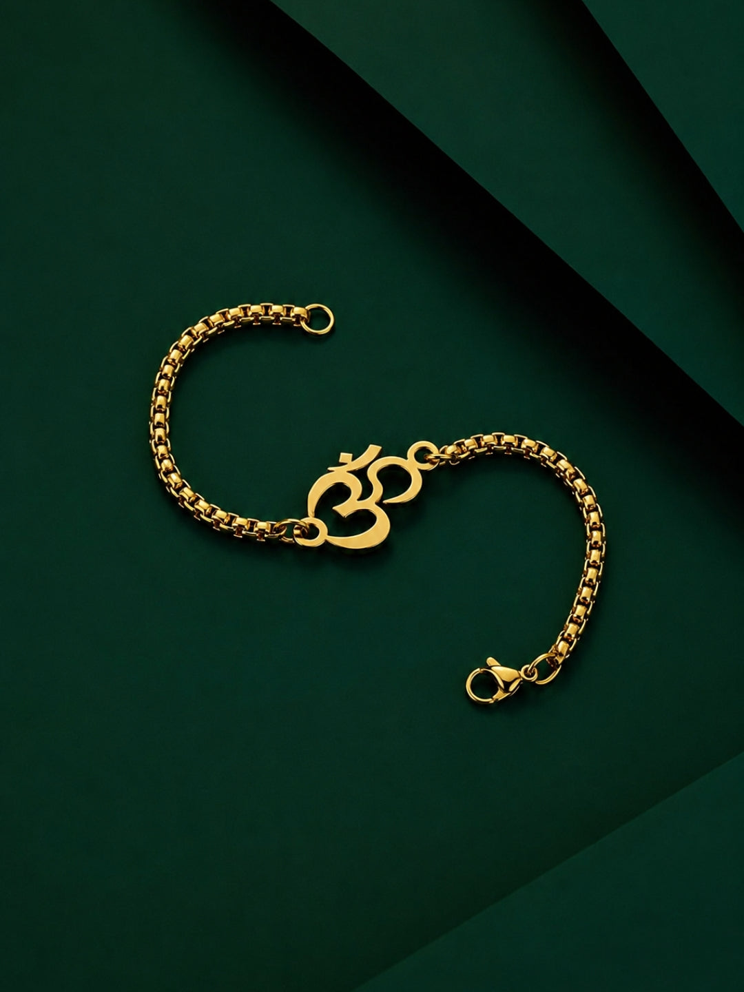 Om Bracelet – Box Chain, 18K Gold Plated Stainless Steel