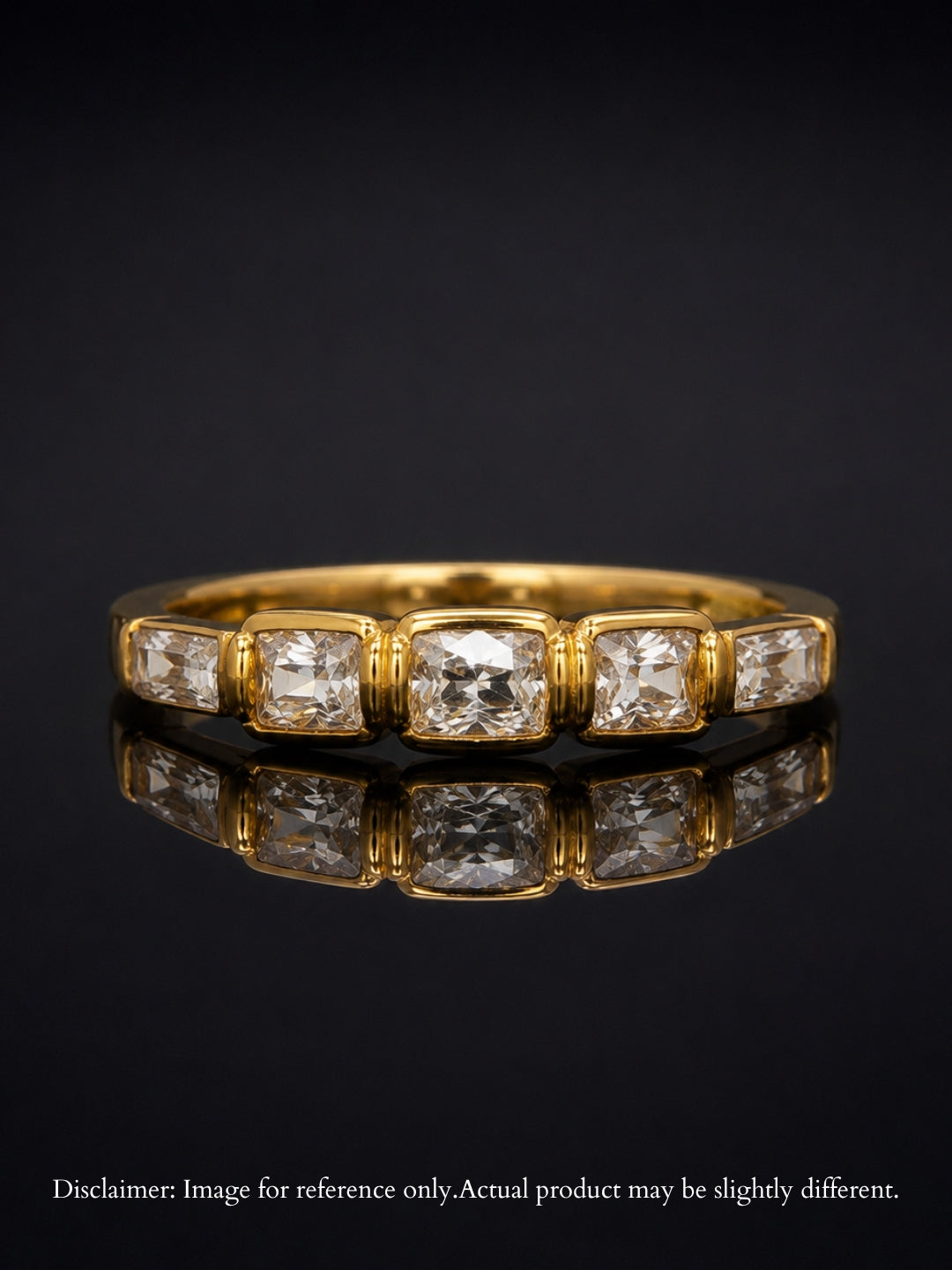 18K Gold Multi-Cut CZ Stackable Ring | Anti Tarnish Stainless Steel