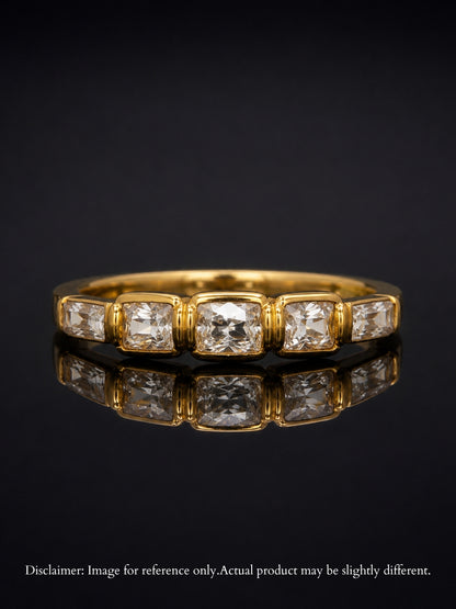 18K Gold Multi-Cut CZ Stackable Ring | Anti Tarnish Stainless Steel