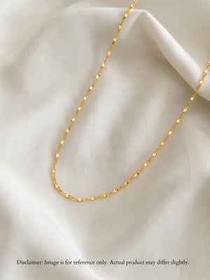 18K Gold Twisted Snake Chain with CZ | Anti Tarnish