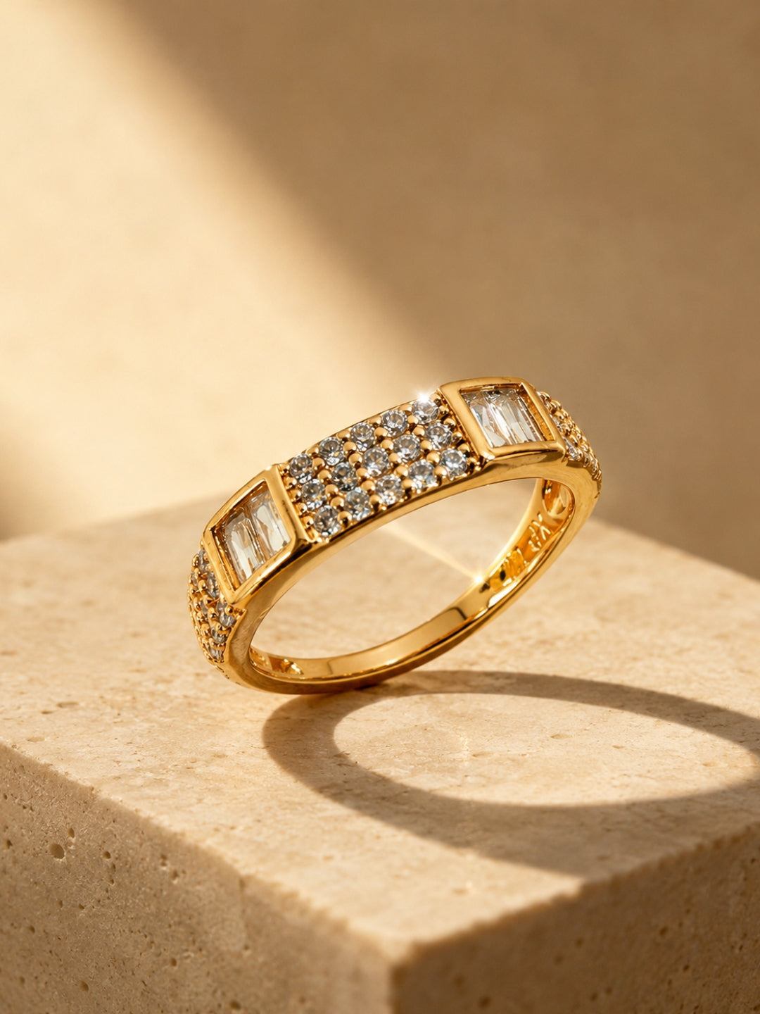 18K Rose Gold Nano CZ Band Ring | Anti Tarnish Stackable Ring
