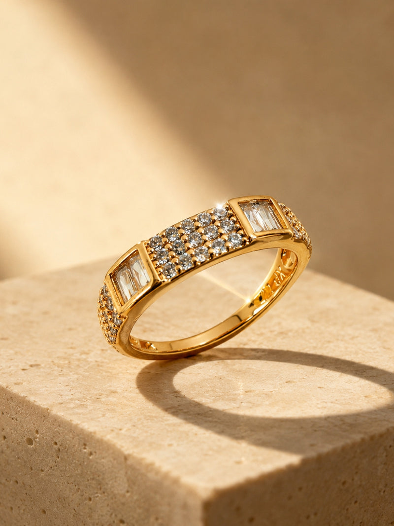18K Rose Gold Nano CZ Band Ring | Anti Tarnish Stackable Ring