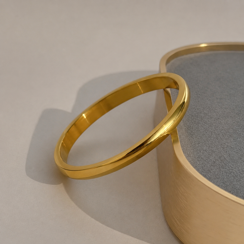 Imperial Men's Kada Bracelet - 18K Gold plated