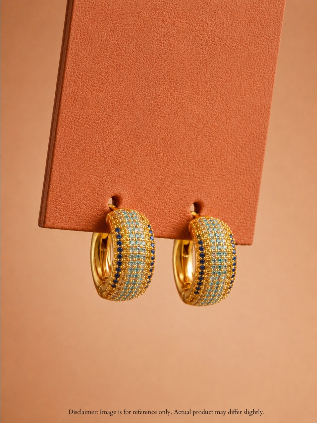 18K Gold Multicolor CZ Nano-Set Hoops | Anti Tarnish Earrings