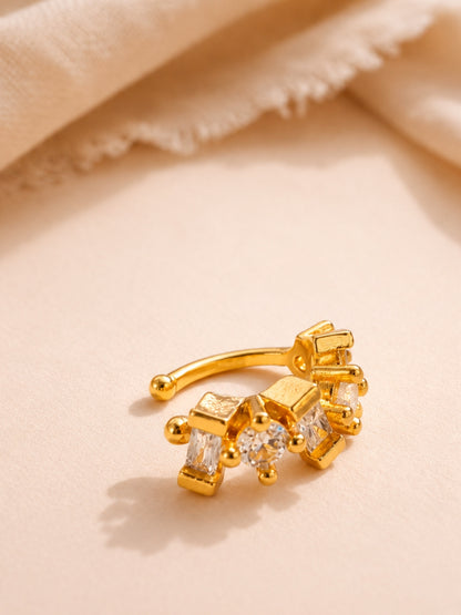 Aurora Multi-Shaped CZ Ear Cuff | 18K Gold Ear Clip