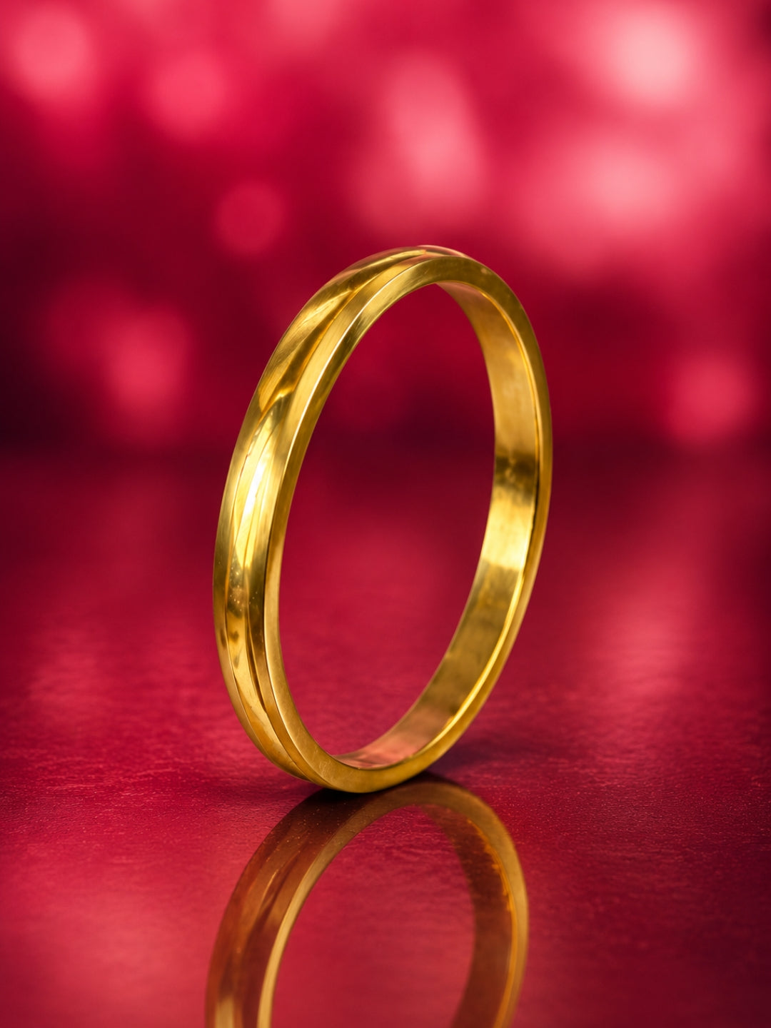 Imperial Gold Men's Kada Bracelet – 18K Gold Plated CZ Bangle