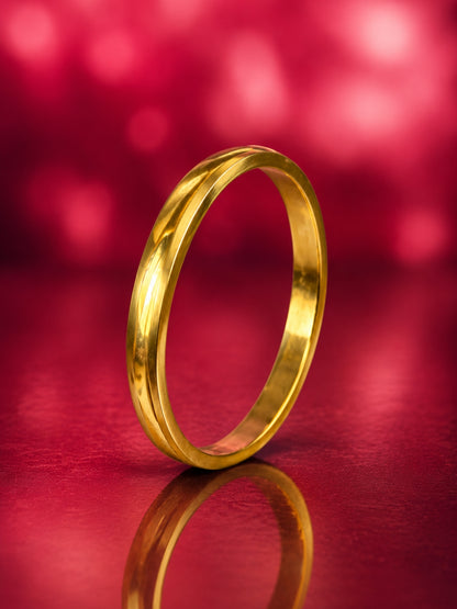 Imperial Gold Men's Kada Bracelet – 18K Gold Plated CZ Bangle