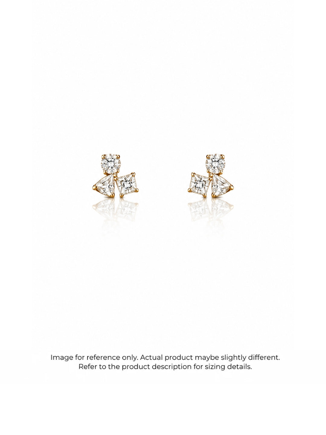 18K Gold CZ Triangle Stud Earrings | Anti Tarnish Everyday Studs