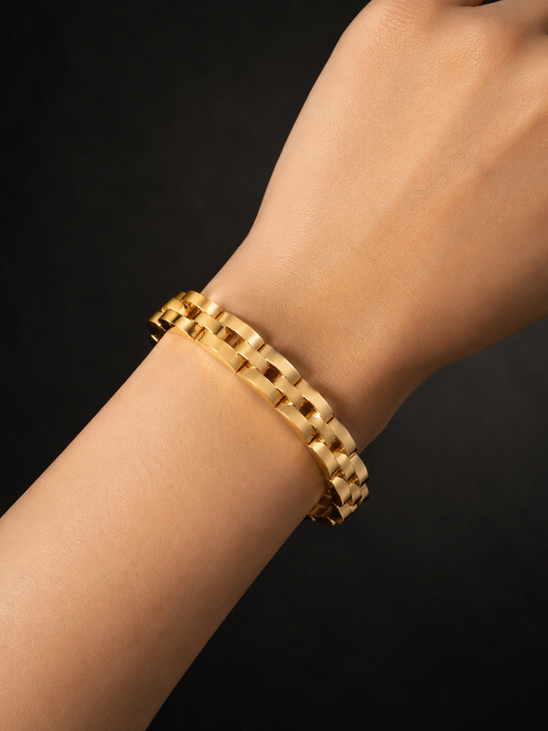 Maglia Link Chain Bangle, 18K Gold-Plated