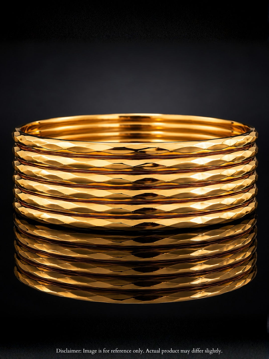 3D Barfi Gold Bangles Set of 6 for Baby | Anti Tarnish | Size 2.2
