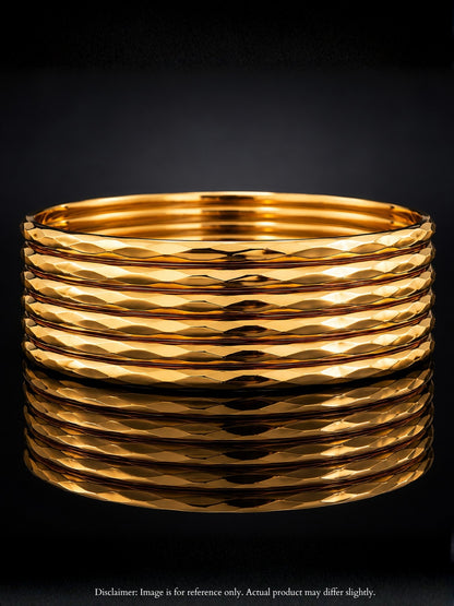 3D Barfi Gold Bangles Set of 6 for Baby | Anti Tarnish | Size 2.2