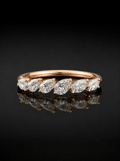 Marquise CZ Slant Ring – 18K Rose Gold Waterproof Ring
