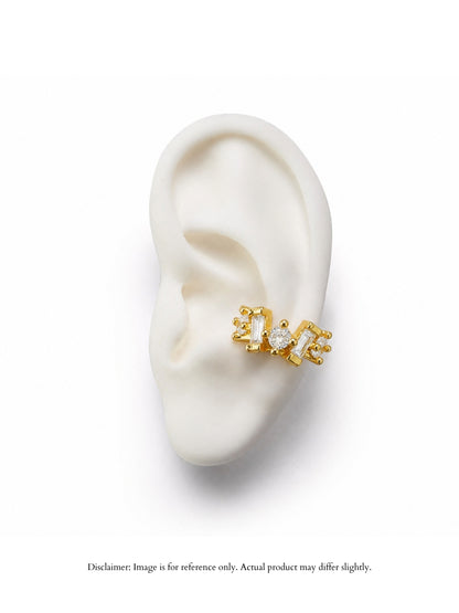 Aurora Multi-Shaped CZ Ear Cuff | 18K Gold Ear Clip