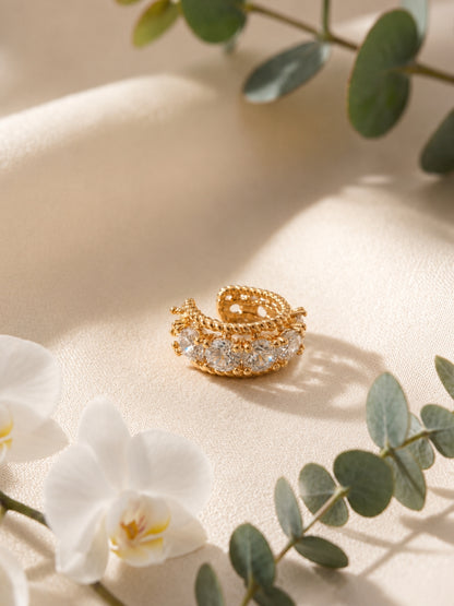 Soli CZ Studded Rose Gold Ear Cuff | Anti Tarnish Ear Cuff.