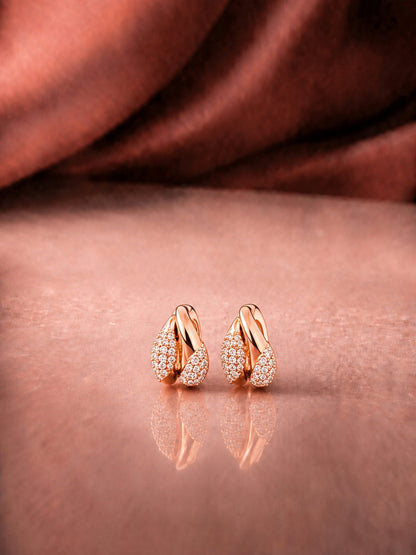 18K Gold CZ Dual Bubble Hoops | Anti-Tarnish Everyday Earrings