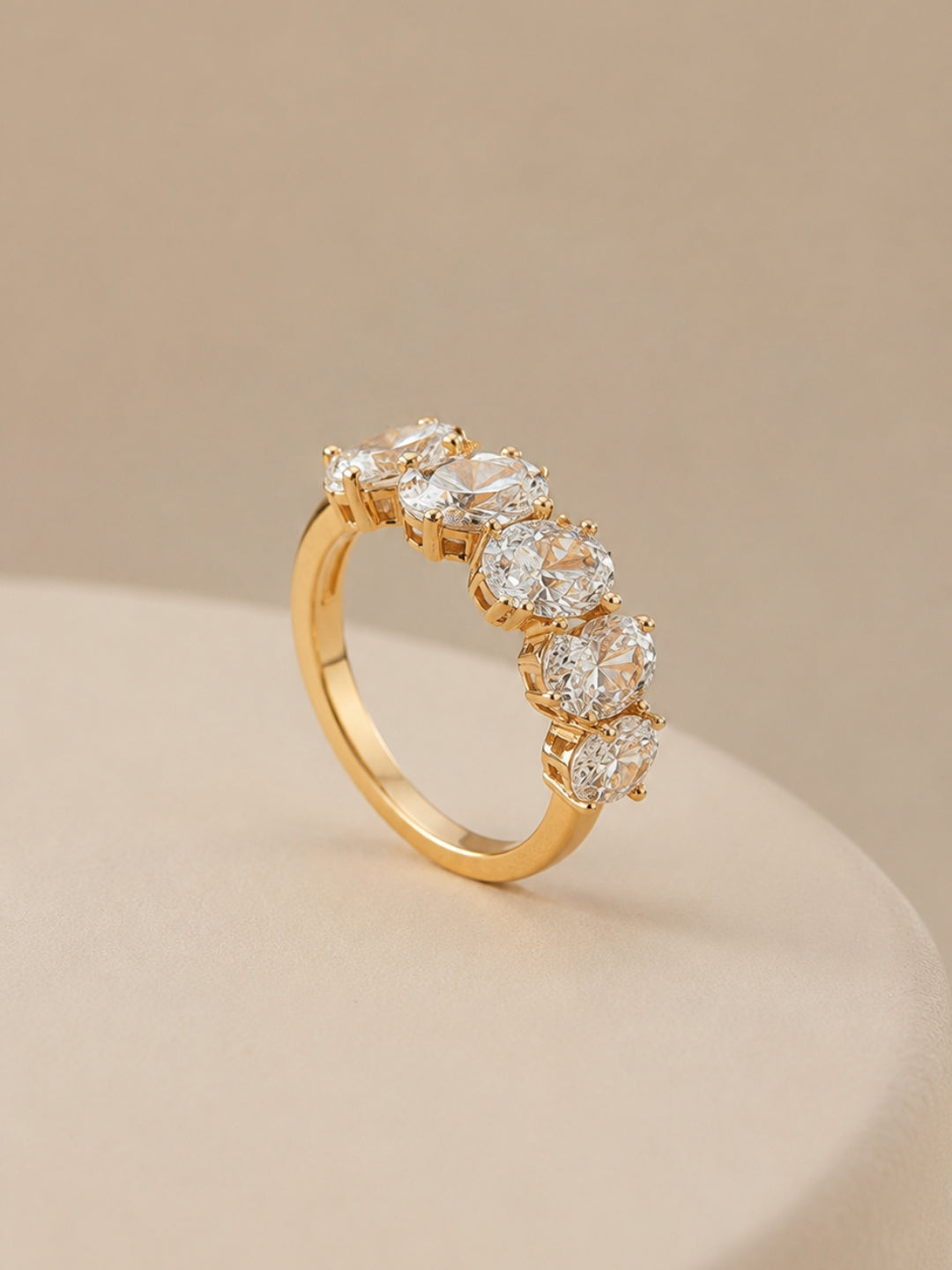 18K Rose Gold Oval Solitaire CZ Ring | Anti Tarnish Stackable