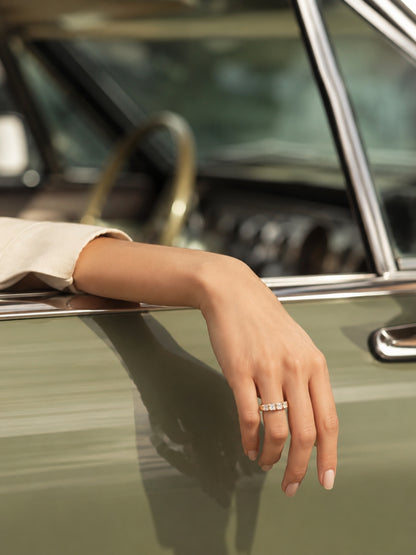 18K Gold Multi-Cut CZ Stackable Ring | Anti Tarnish Stainless Steel