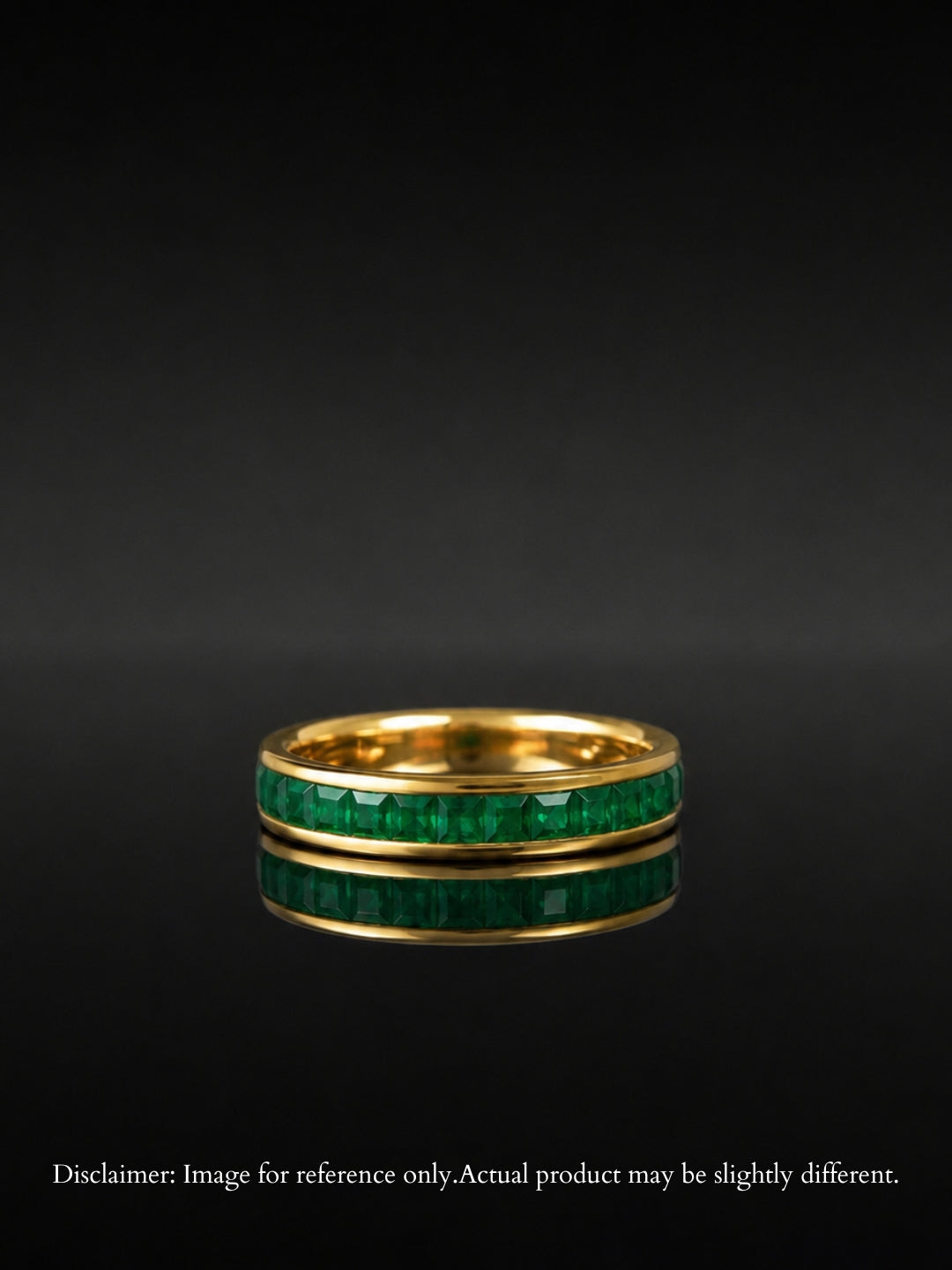 Emerald Eternity CZ Ring | 18K Gold Plated Stackable Ring