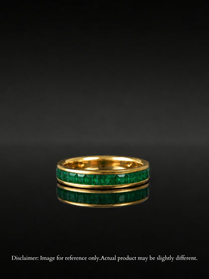 Emerald Eternity CZ Ring | 18K Gold Plated Stackable Ring