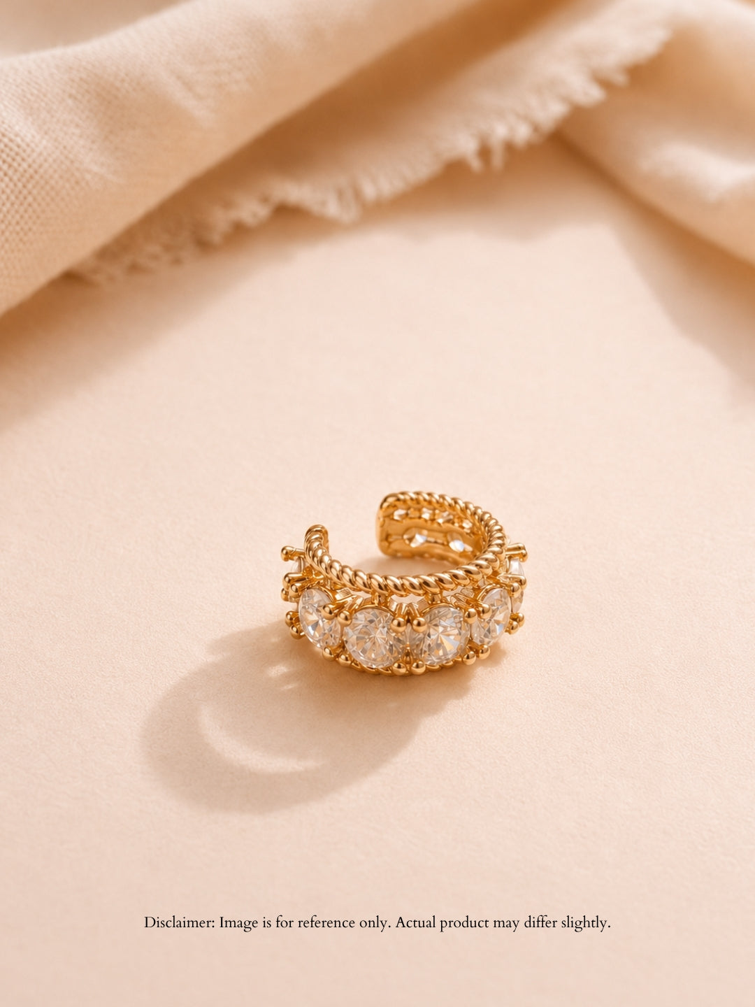 Soli CZ Studded Rose Gold Ear Cuff | Anti Tarnish Ear Cuff.