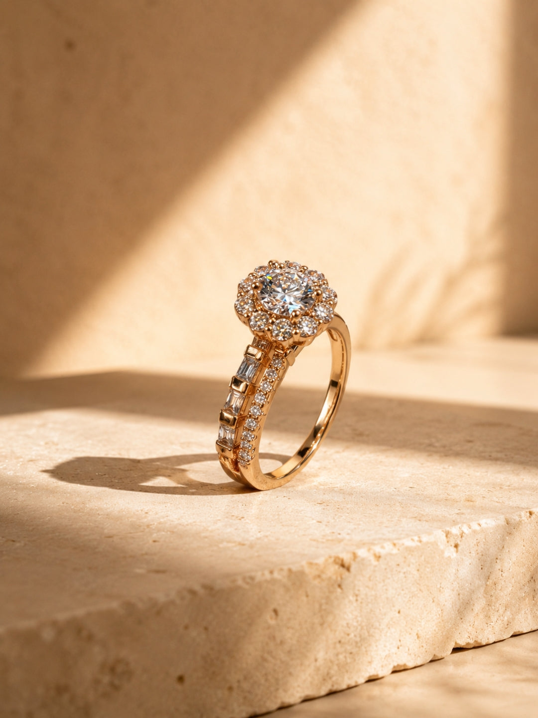 18K Rose Gold Plated Solitaire CZ Statement Ring | Anti Tarnish