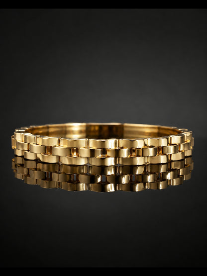 Maglia Link Chain Bangle, 18K Gold-Plated