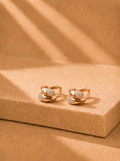 18K Gold CZ Dual Bubble Hoops | Anti-Tarnish Everyday Earrings