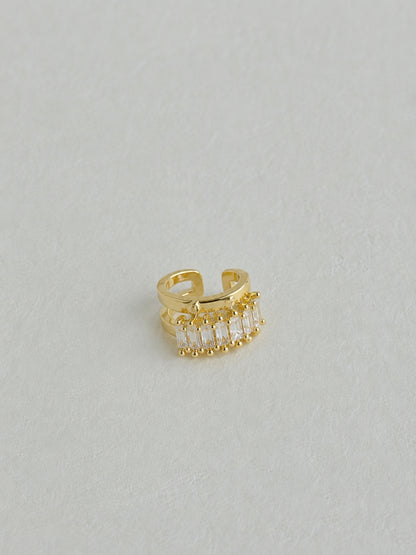 CZ Pavé Gold Ear Cuff | 18K Gold Plated Anti-Tarnish Ear Clip l Single