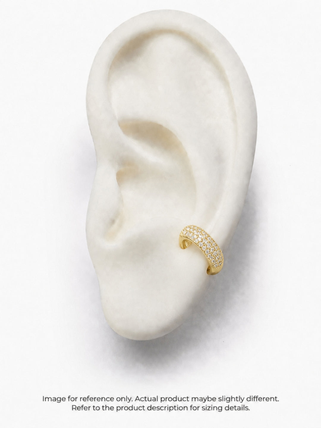 Nano CZ Gold Ear Cuff – Anti Tarnish No-Piercing Ear Clip