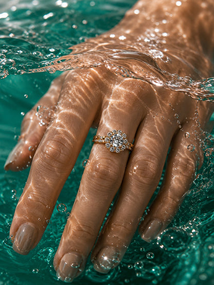 18K Rose Gold Plated Solitaire CZ Statement Ring | Anti Tarnish