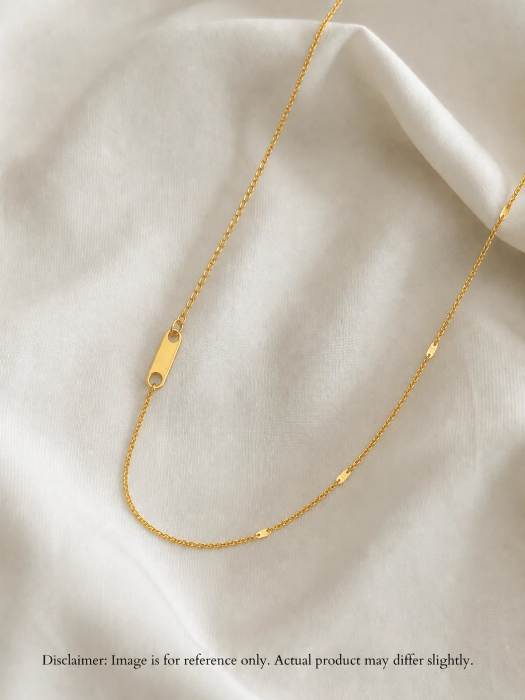 18K Gold Designer Slim CZ Chain Necklace | Waterproof & Anti Tarnish