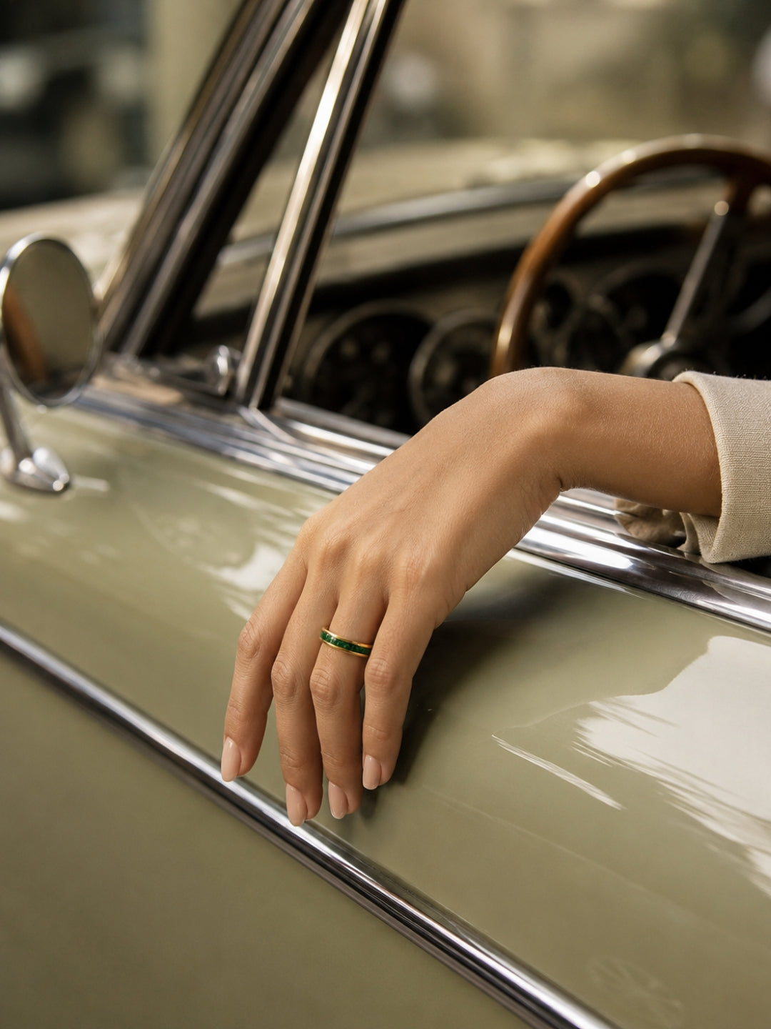 Emerald Eternity CZ Ring | 18K Gold Plated Stackable Ring