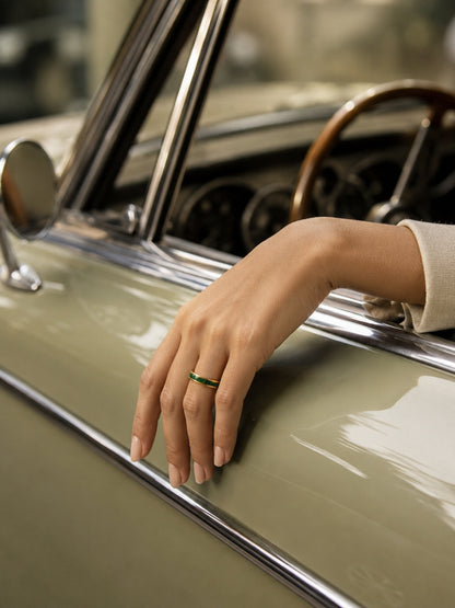 Emerald Eternity CZ Ring | 18K Gold Plated Stackable Ring