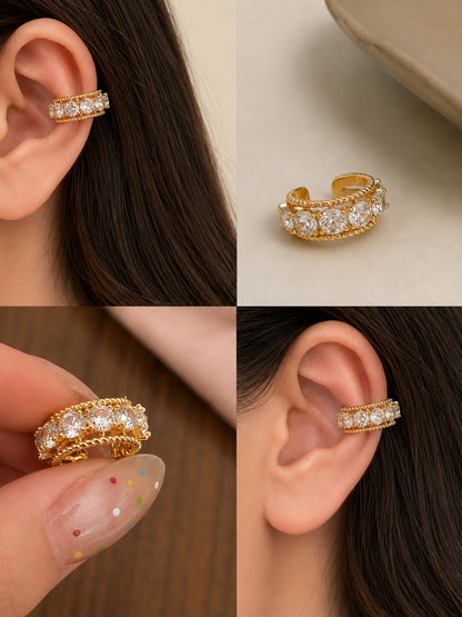 Soli CZ Studded Rose Gold Ear Cuff | Anti Tarnish Ear Cuff.
