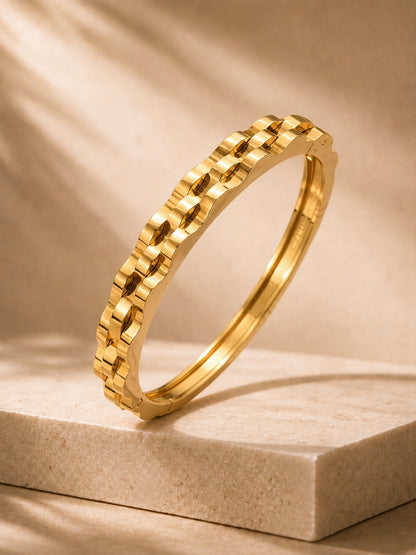Maglia Link Chain Bangle, 18K Gold-Plated