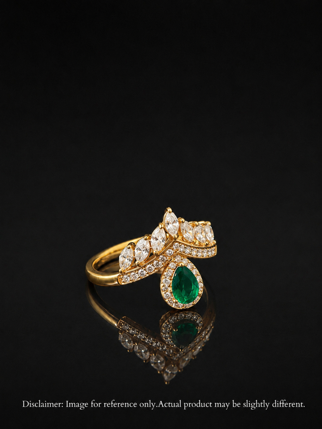 Emerald Crown CZ Ring in 18K Gold | Anti Tarnish Stacking Ring