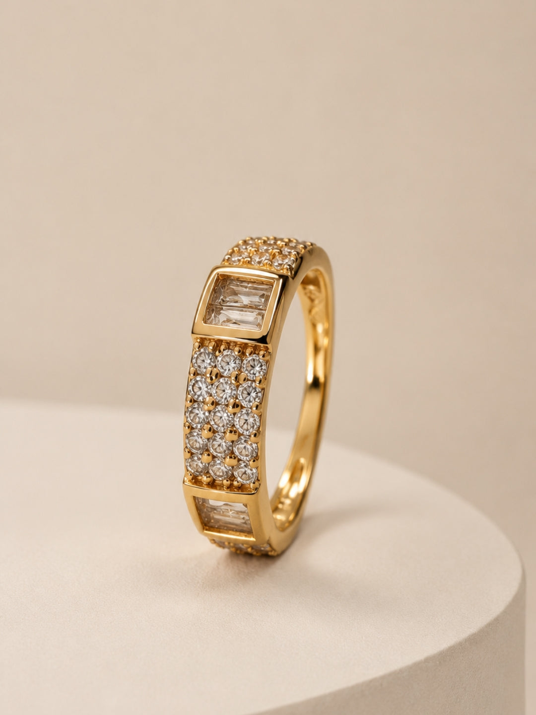 18K Rose Gold Nano CZ Band Ring | Anti Tarnish Stackable Ring