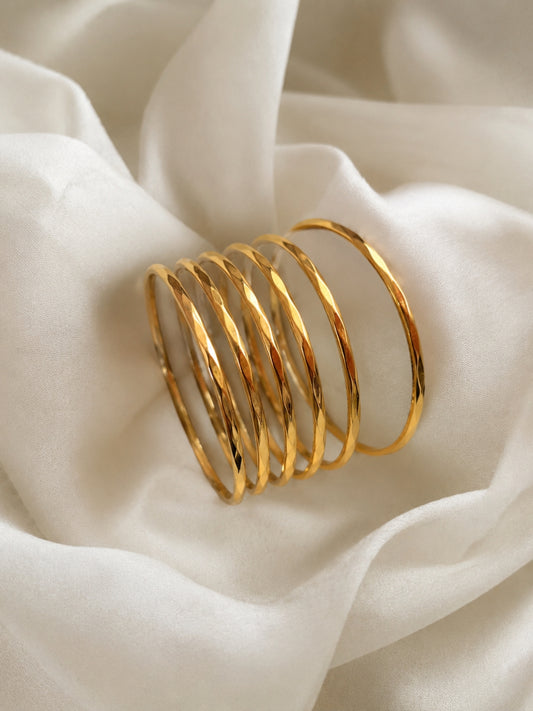 3D Barfi Gold Bangles Set of 6 for Baby | Anti Tarnish | Size 2.2