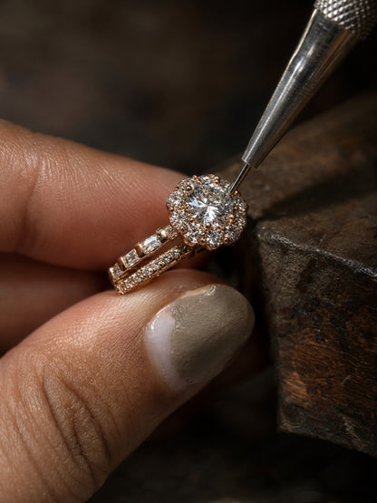 18K Rose Gold Plated Solitaire CZ Statement Ring | Anti Tarnish