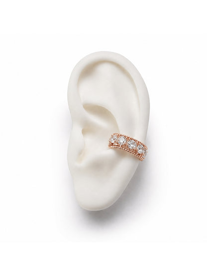 Soli CZ Studded Rose Gold Ear Cuff | Anti Tarnish Ear Cuff.