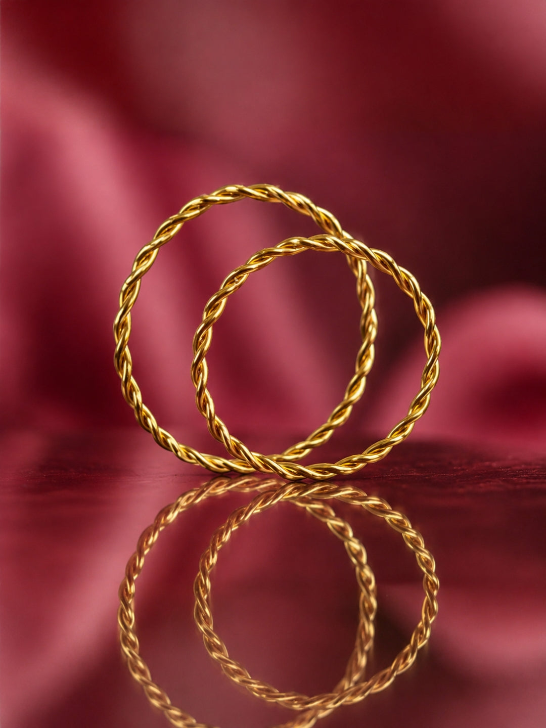 Pleated CZ Gold Bangle Bracelet | Anti-Tarnish Waterproof Jewelry