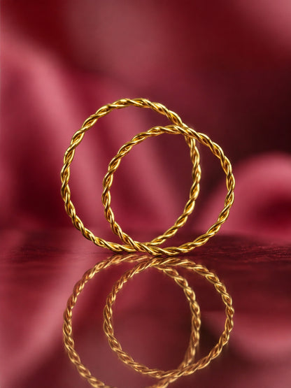 Pleated CZ Gold Bangle Bracelet | Anti-Tarnish Waterproof Jewelry