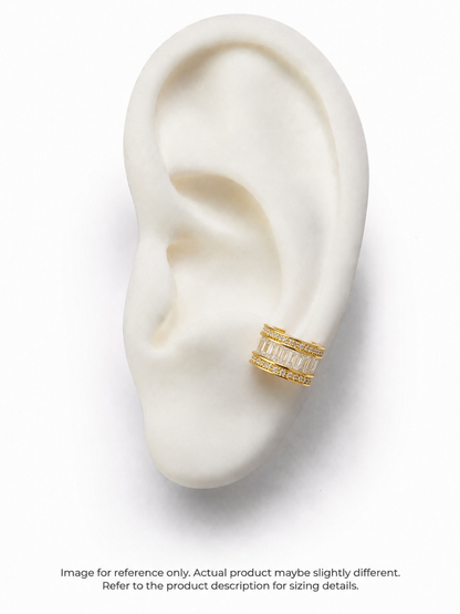 Triple Row CZ Ear Cuff | 18K Gold Plated Anti-Tarnish Ear Clip