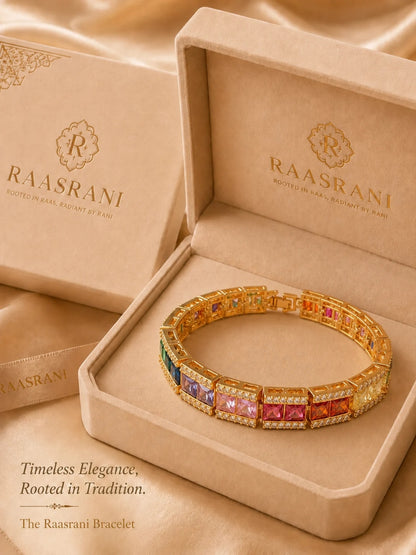 Aurora Multicolor Quad Tennis Bracelet – 18K Gold Plated CZ