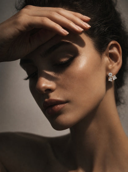 18K Gold CZ Triangle Stud Earrings | Anti Tarnish Everyday Studs
