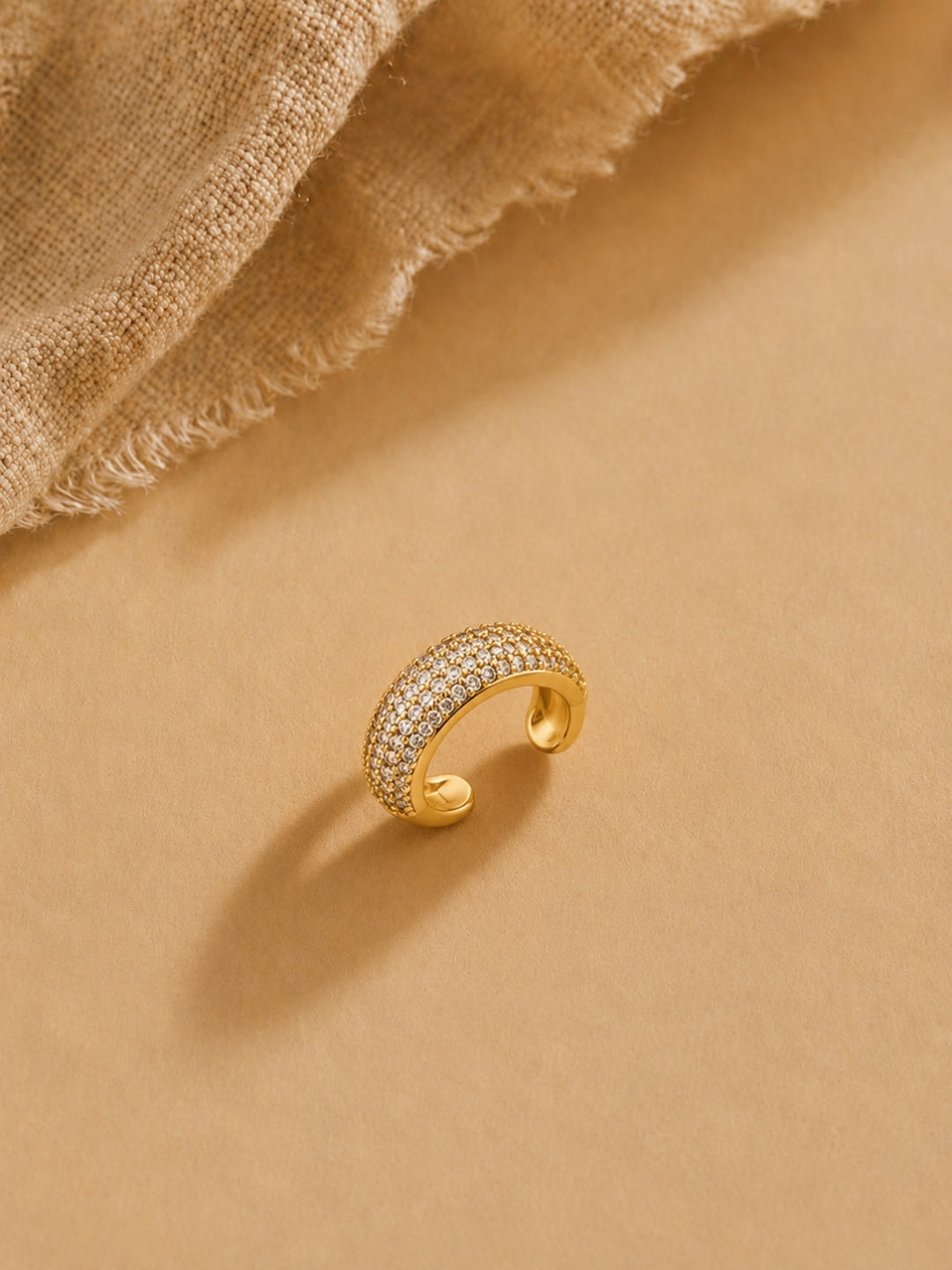 Nano CZ Gold Ear Cuff – Anti Tarnish No-Piercing Ear Clip