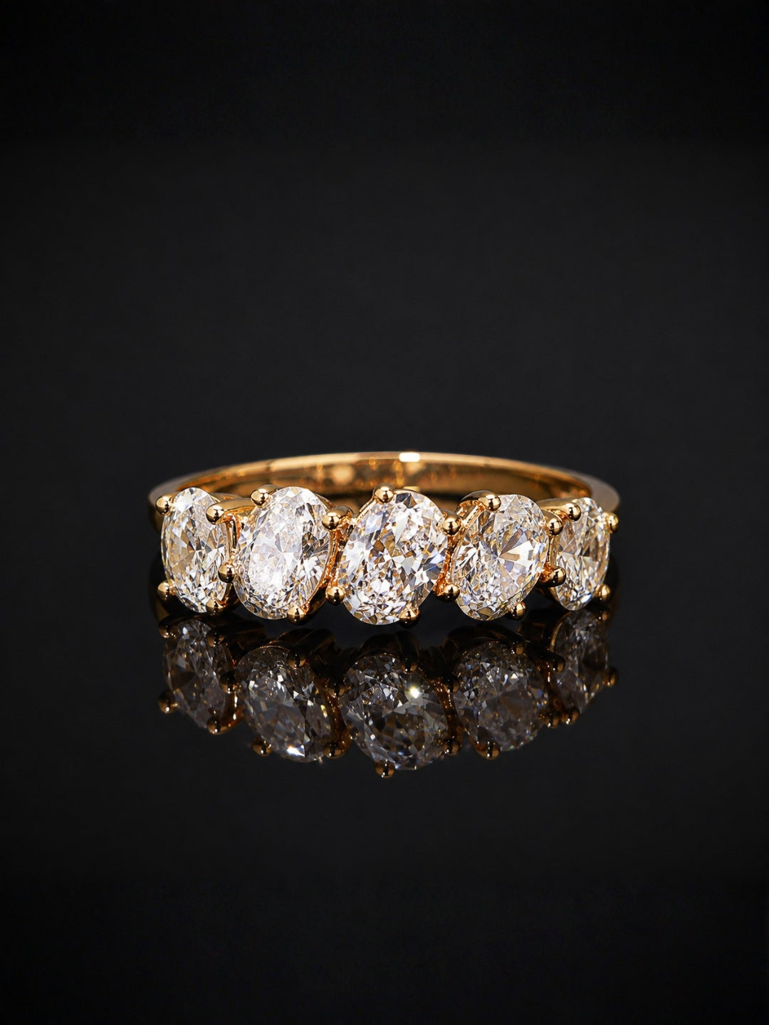 18K Rose Gold Oval Solitaire CZ Ring | Anti Tarnish Stackable