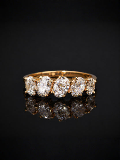 18K Rose Gold Oval Solitaire CZ Ring | Anti Tarnish Stackable